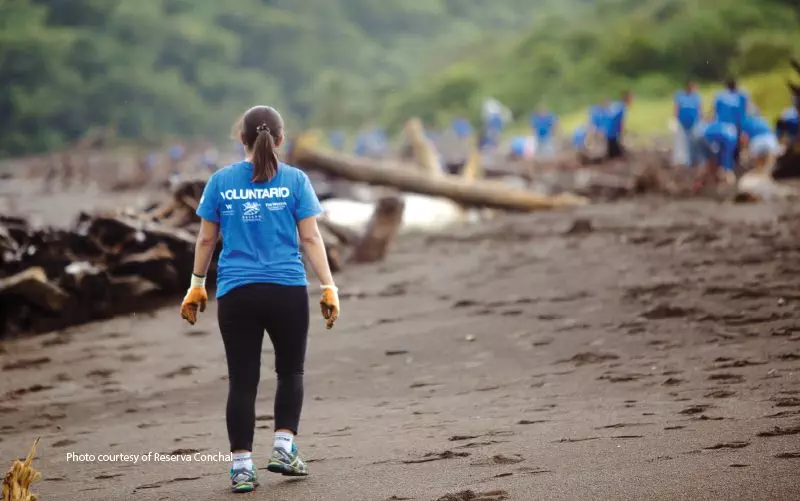 volunteers for beach clean-up 2019 earth day costa rica