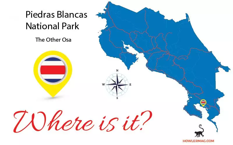 map of costa rica piedras blancas national park